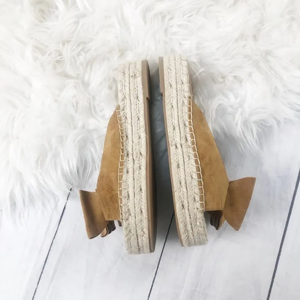 Singerson Morrison Women's Verane Brown Suede Bow‎ Platform Sandal 37